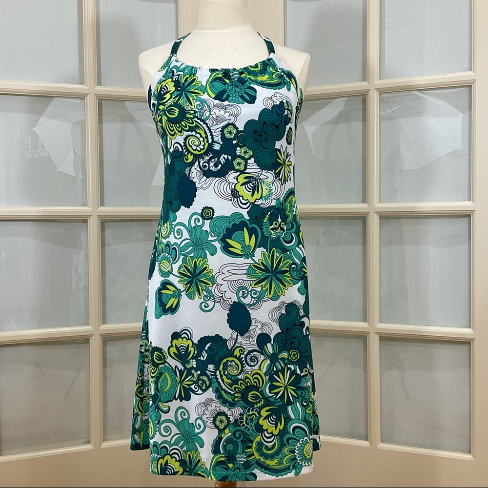prAna Quinn Green | Citron | White | Print Dress M